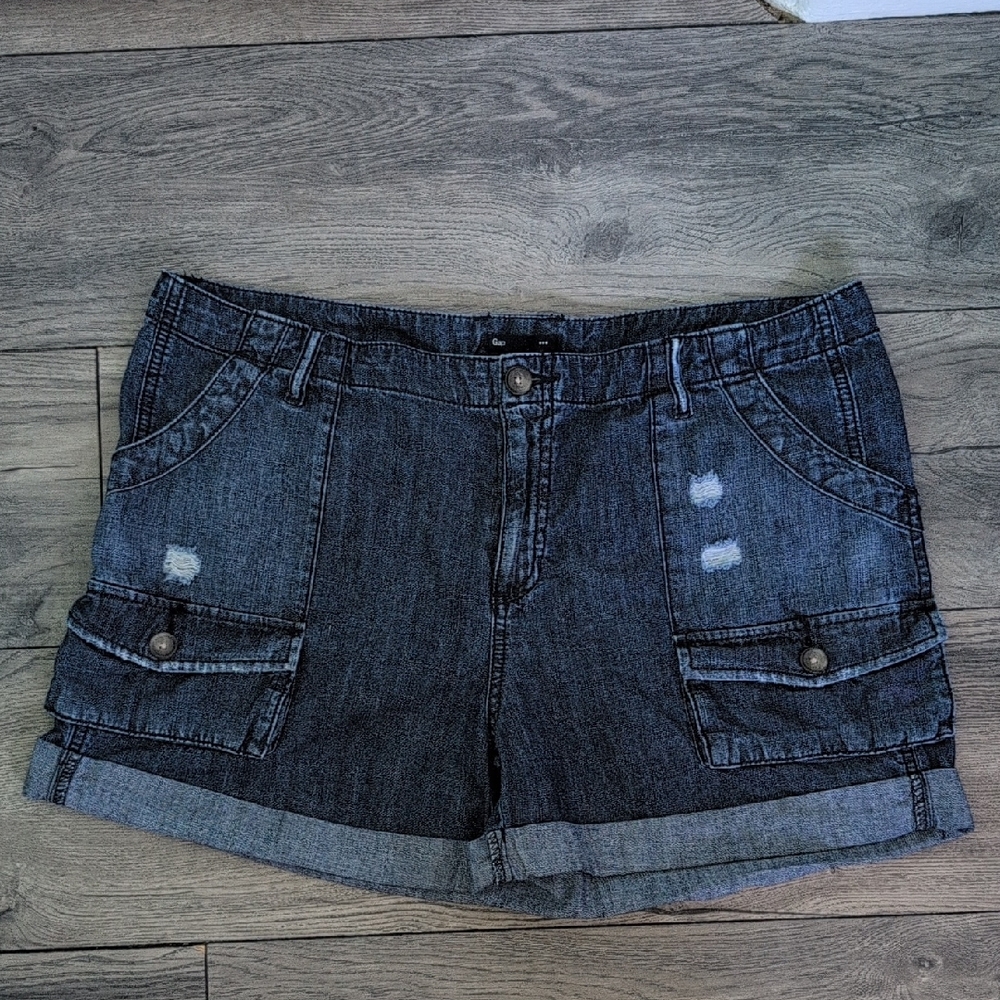 GAP Dark Denim Cargo Shorts Size 14